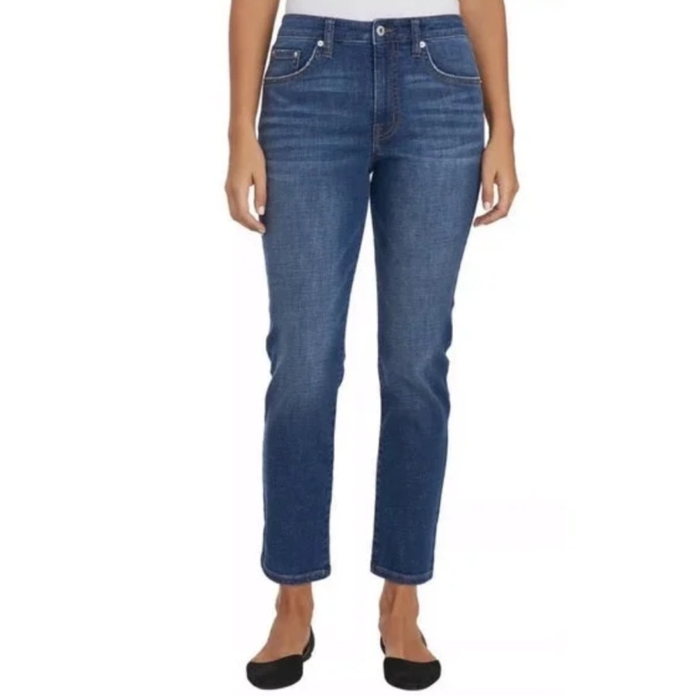 Ella Moss High Waist Straight Crop Whiskered Jeans Designer Women’s 6/28